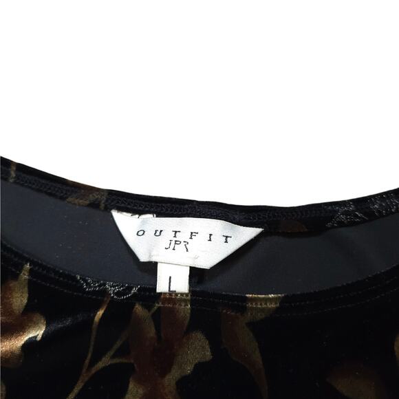 Vintage Outfit JPR Women Size L Sleevless Tank Maxi Dress Velvet Floral Retro - Picture 3 of 8